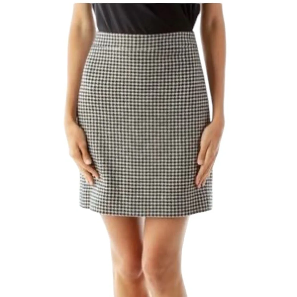 NWT Houndstooth Wool Blend Black and White Skirt Size 12 - Picture 10 of 10